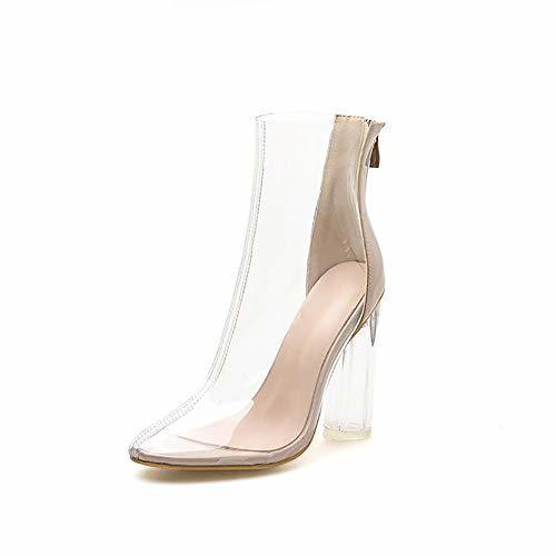 Fashion SMILINGGIRL Botas Para Mujer Botines Transparentes Estilo Europeo Y Americano TacÓN Alto