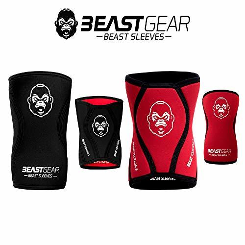 Fitness Beast Gear Rodilleras Deportivas Beast - Rodilleras Neopreno 5mm con Función Protectora