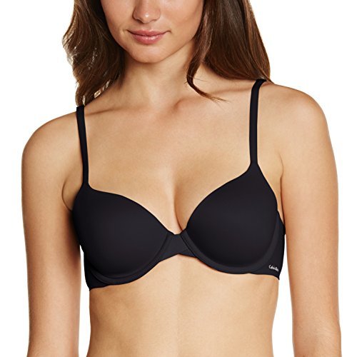 Lugar Calvin Klein Modern T Shirt Bra Sujetador con aros, Negro