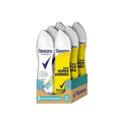 Rexona Stay Fresh Desodorante Antitranspirante Manzana - 3 Packs Ahorro de 2x200