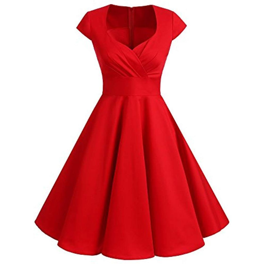 Place Bbonlinedress Vestido Corto Mujer Retro Años 50 Vintage Escote En Pico Red