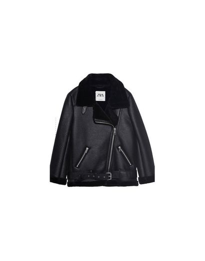 Chaqueta aviador negra ZARA