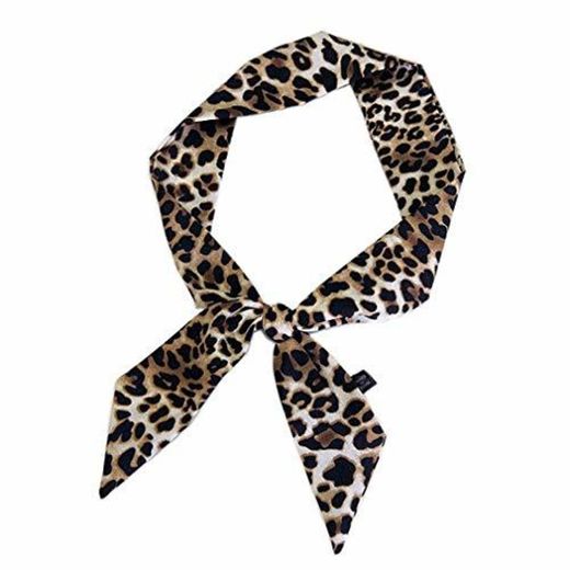 Piel de leopardo pequeño pañuelo de seda atado Mujer Bolsas Bolsa de
