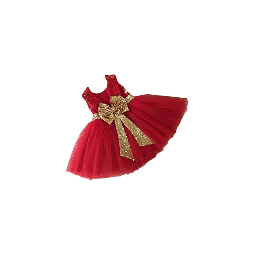 Social Inlefen Girls Bowknot Lace Princess Skirt Summer Lentejuelas Vestidos para bebés niños