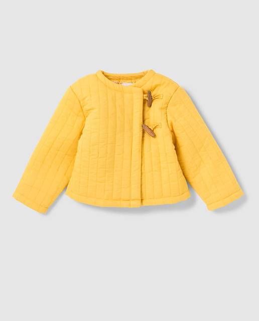 Social Parka amarela de bebé menina com alamares · Moda e Acessórios ...