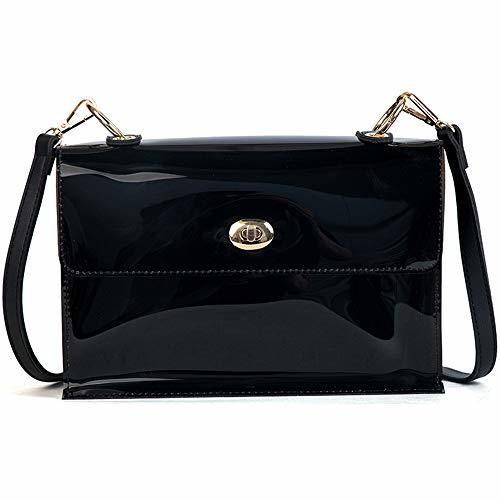 Categoría de hogar Bolsos Bolsos de hombro Top-Handle Purse Pintura de mujer negro PVC transparente