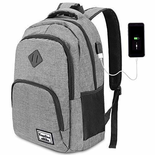 YAMTION Mochila para Ordenador Mochila Hombre con USB Puerto de Carga para