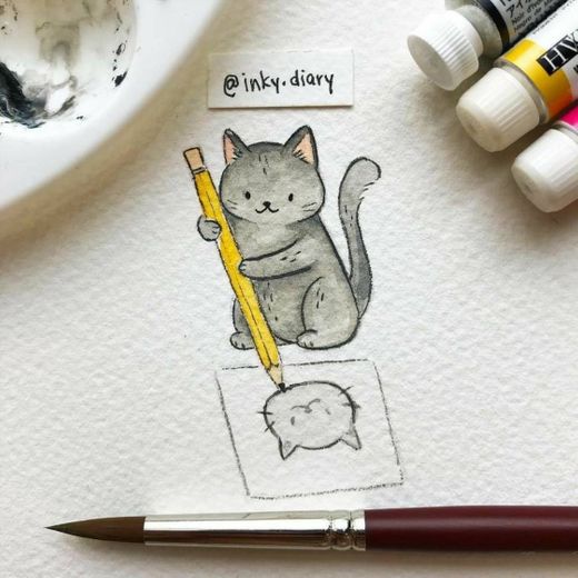 Gatinho de aquarela