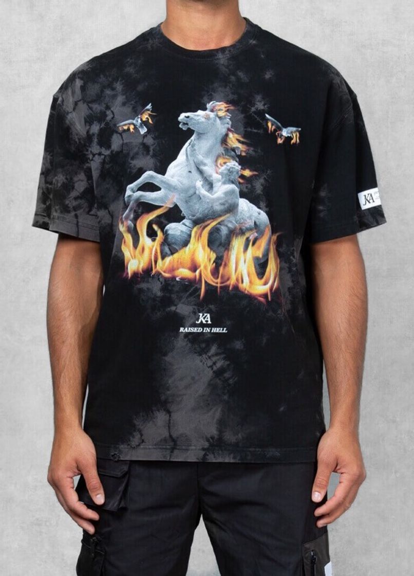 Fashion Raised in hell oversized print T