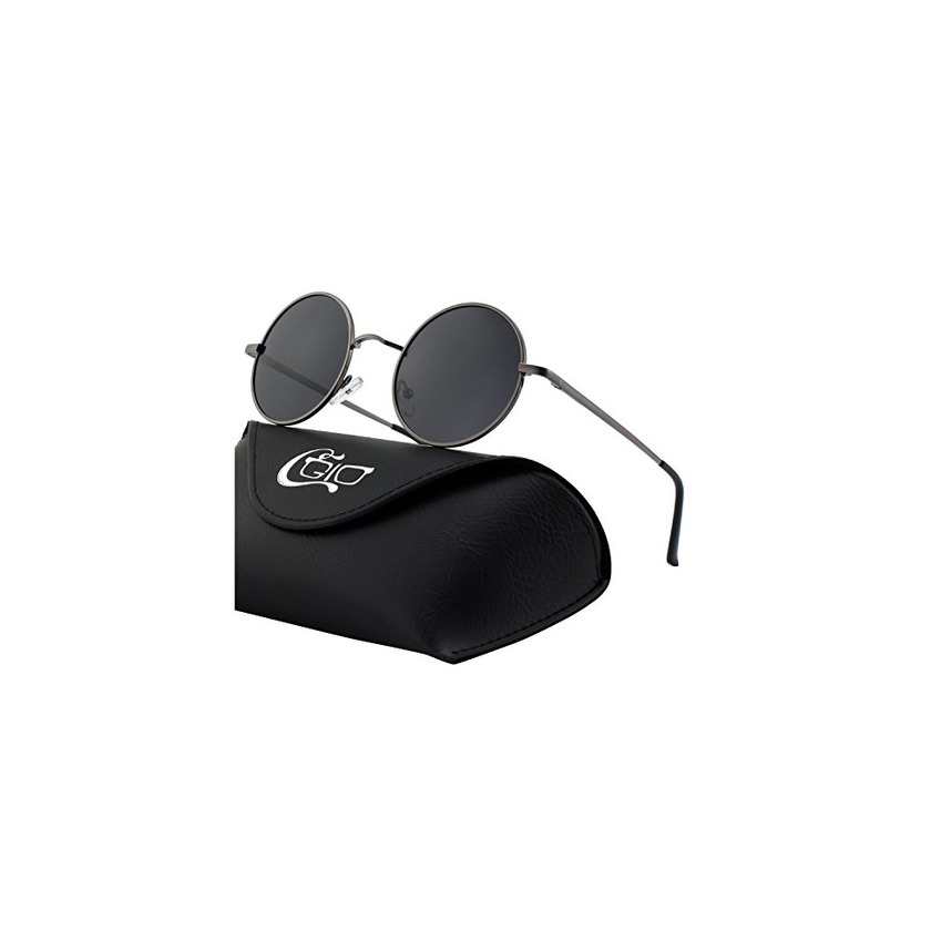 Social CGID E01 Estilo Vintage Retro Lennon inspirado círculo metálico redondo gafas de