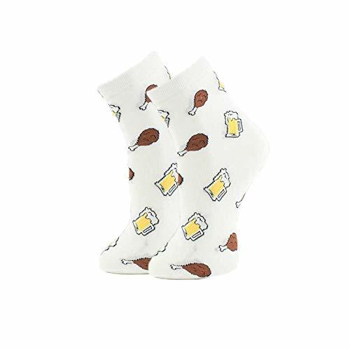 Lugares MKDASFD Calzettoni 6 pares Calcetines de moda para mujer Donuts de comida/Happy