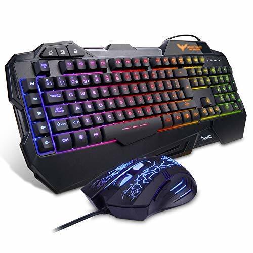 Electrónica havit Teclado Gaming Español Teclado y Ratón con Rainbow Retroiluminación