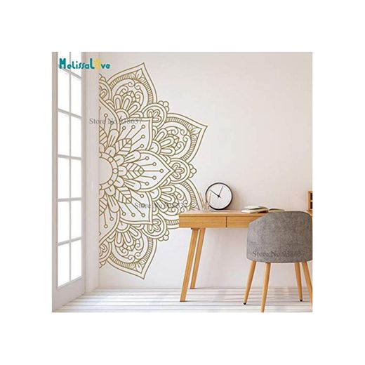 woyaofal Mandala en Medio diseño de Gran tamaño Ornamento marroquí Yoga Tema calcomanía Estudio decoración Arte de la Pared decoración para el hogar 84x168 cm