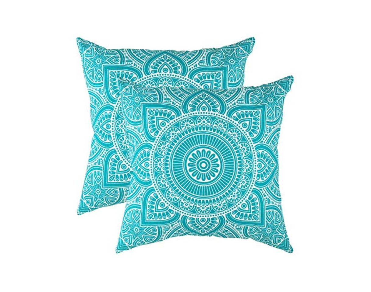Social TreeWool - Pack de 2 - Mandala Acento Decorativo Fundas de cojín,