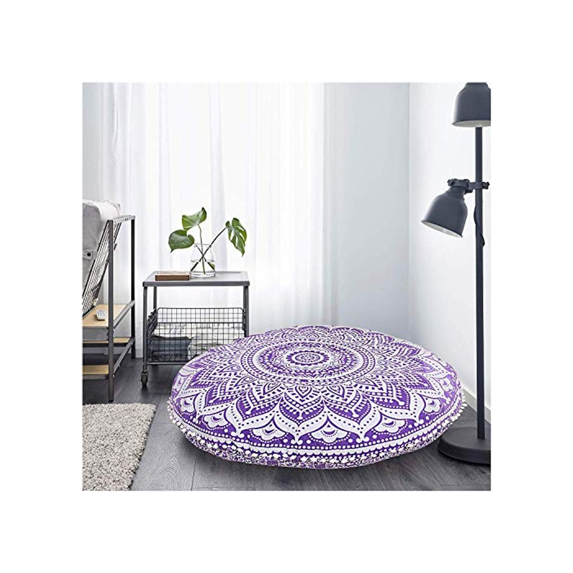 Social Radhykrishnafashions Indian 32" grande Hippie Mandala funda de cojín para el suelo