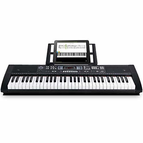 Souidmy Teclado piano eléctrico 61 teclas con Bluetooth, altavoces incorporados, fuente de