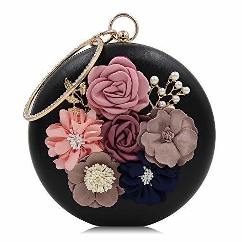 Lugares Bolso de la cena Artificial Forma redonda floral Bolso de fiesta Bolso