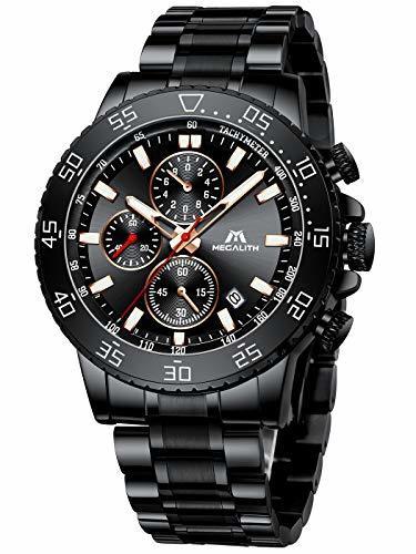 Social MEGALITH Relojes Hombre Relojes Grandes de Pulsera Militares Cronografo Diseñador Luminosos Impermeable