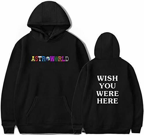 PANOZON Sudadera Hombre Travis Scott Astroworld Impresión de Logo Hoodie Chaqueta con