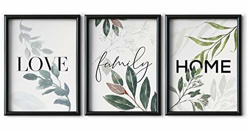 Home DONLETRA® Set de 3 Láminas Decorativas Nórdicas de LOVE/FAMILY/HOME para Enmarcar -