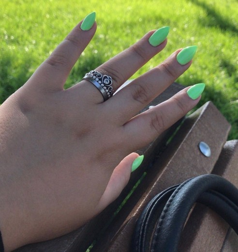 Neon green nails