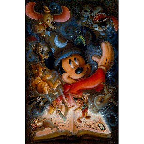 Home (11.8x15.8inch)5D Pintura Diamante Animal Mickey Mouse punto de Cruz DIY Diamante Bordado