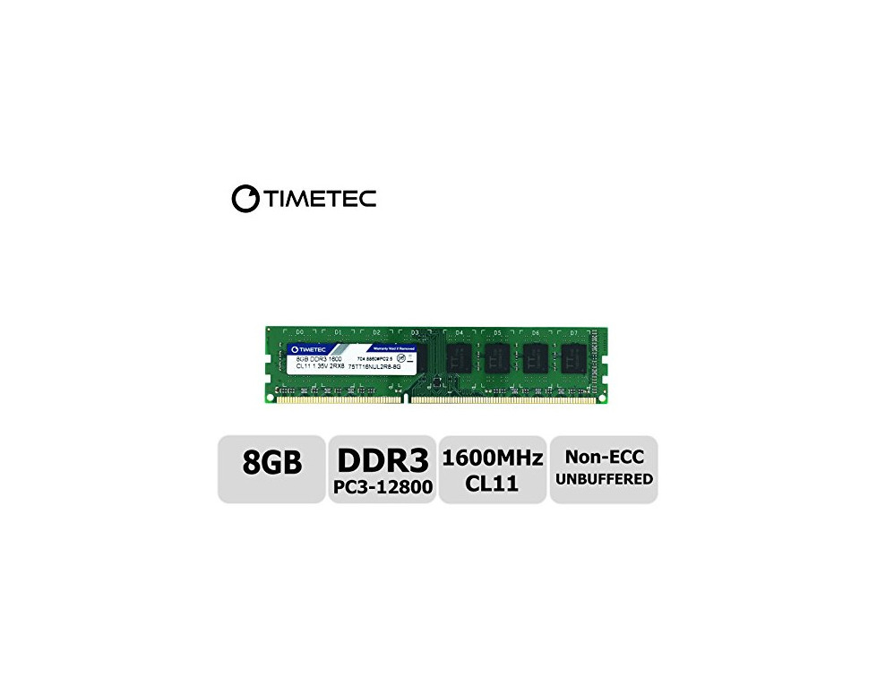 Electronic Timetec Hynix IC DDR3L 1600MHz PC3-12800 Unbuffered Non-ECC 1.35V CL11 2Rx8 Dual