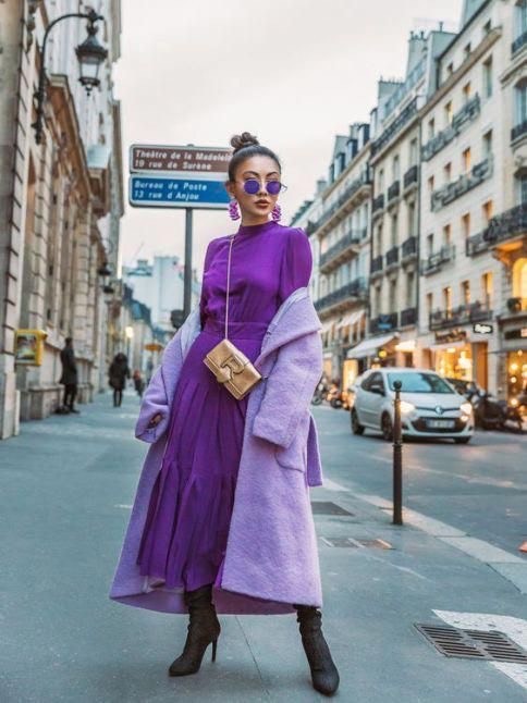Social Spring Long Purple Outfit