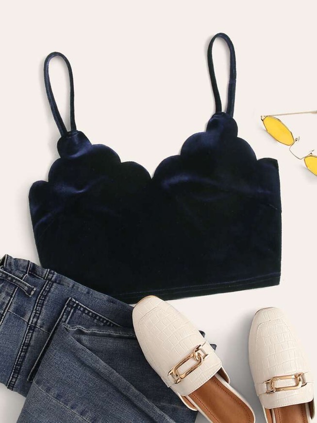 Fashion Velvet Cami Crop Top