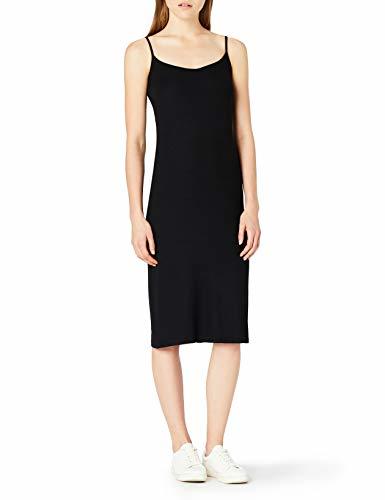 Moda MERAKI Vestido de Tirantes Slim Fit Mujer, Negro