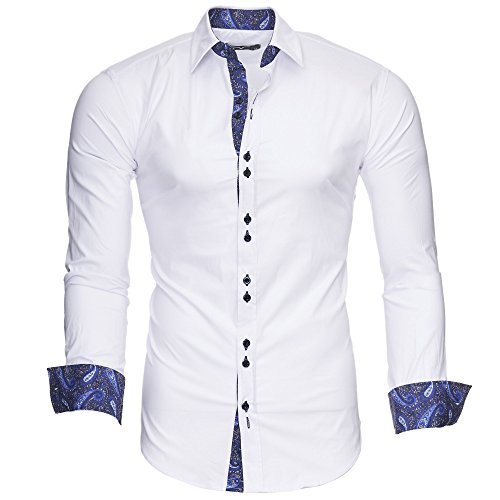 Producto Kayhan Hombre Camisa Royal Paisley White/Navy