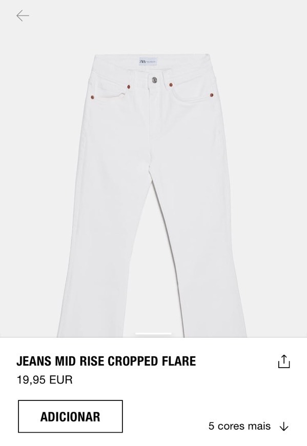 Moda Calças Zara Cropped Flare Brancas  