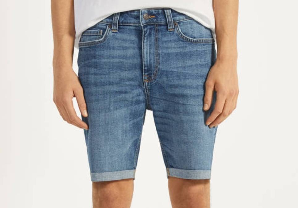 Moda Calções bermuda denim Super Skinny Fit

