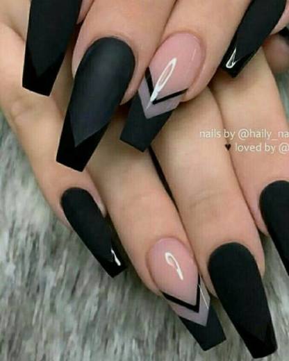 Black and transparent nails