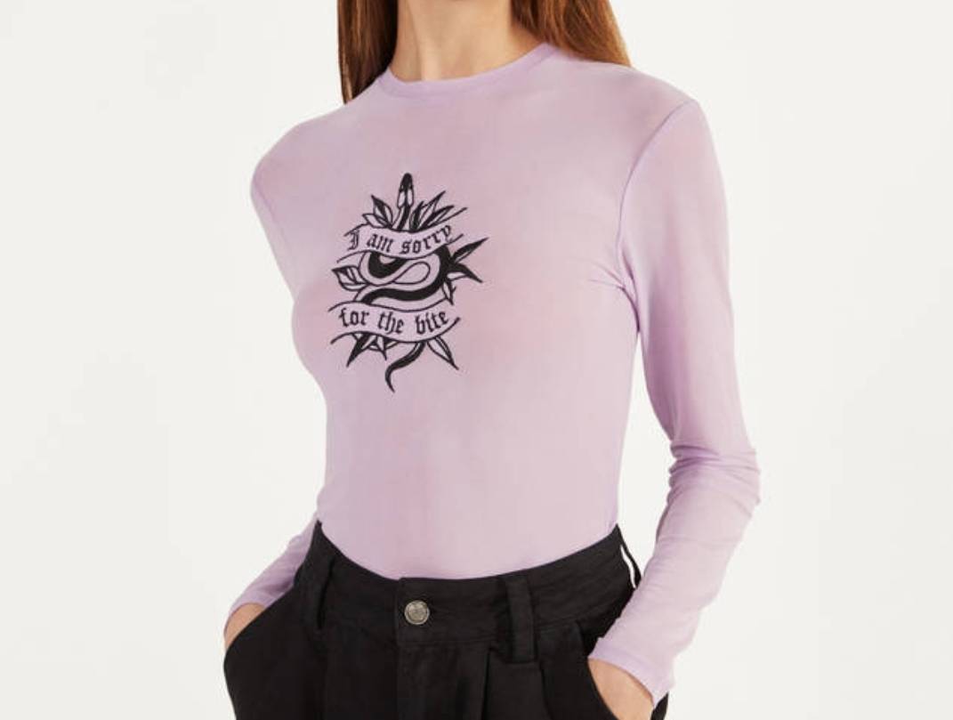 Social Tulle T-shirt with embroidery

