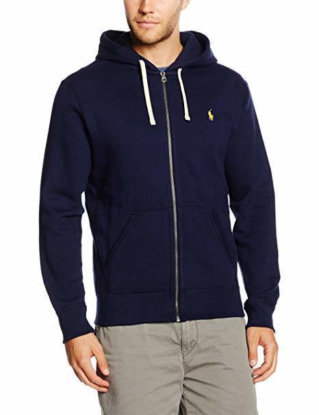 Social Polo Ralph Lauren LS FZ Hood PKT PPC Sudadera, Azul