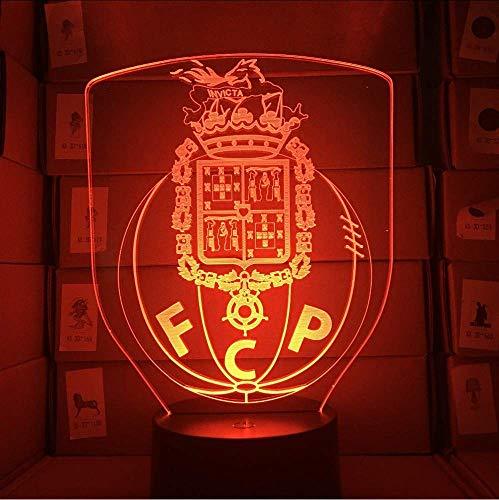 Elemento de la categoría hogar Fcp Futebol Clube Do Porto Lámpara 3D USB 3Aa Batería Lámpara de