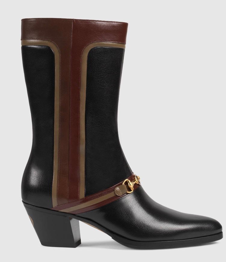 Social Men's boot with Interlocking G Horsebit