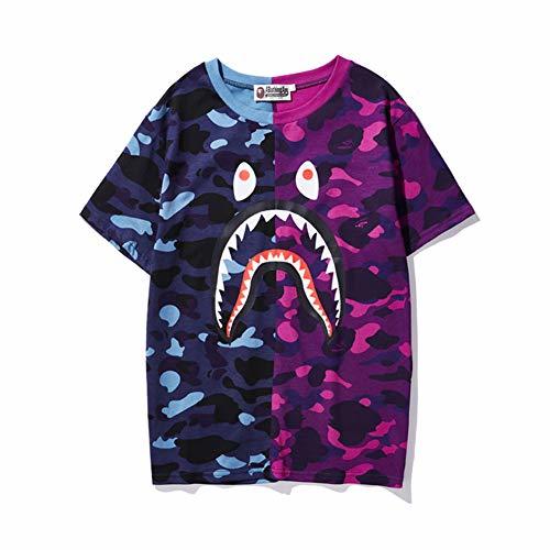 Moda ZDFGHW434 Camo Bape Shirt|Bape T Shirt Blue Purple Black and Green Color