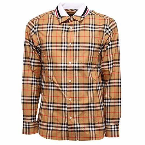 BURBERRY 5473AA Camicia uomo Edward Cotton Brown Check Shirt Man [S]