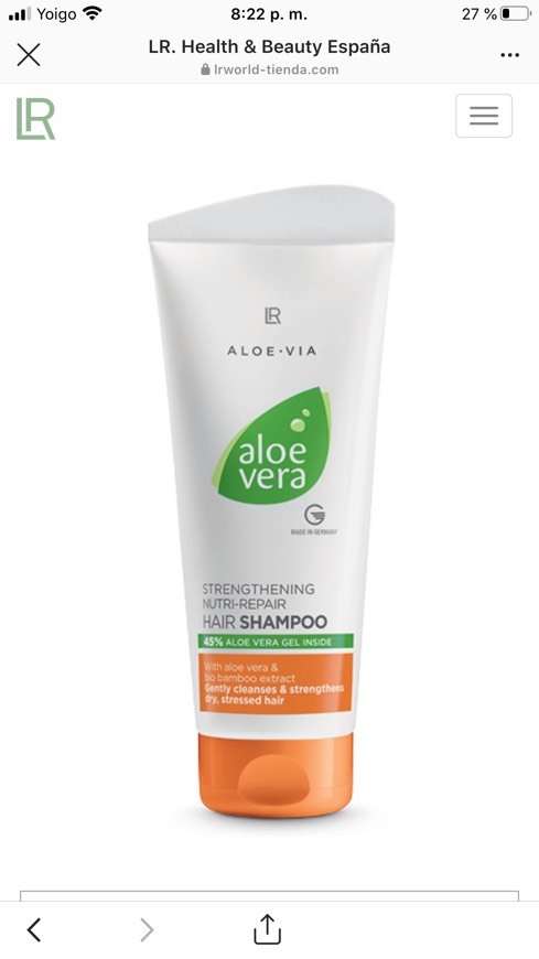 Fashion Aloe Vera Nutri-Repair Champú.
