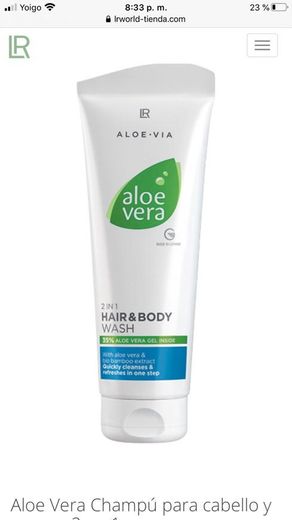 Aloe Vera Champú para cabello y cuerpo 2 en 1