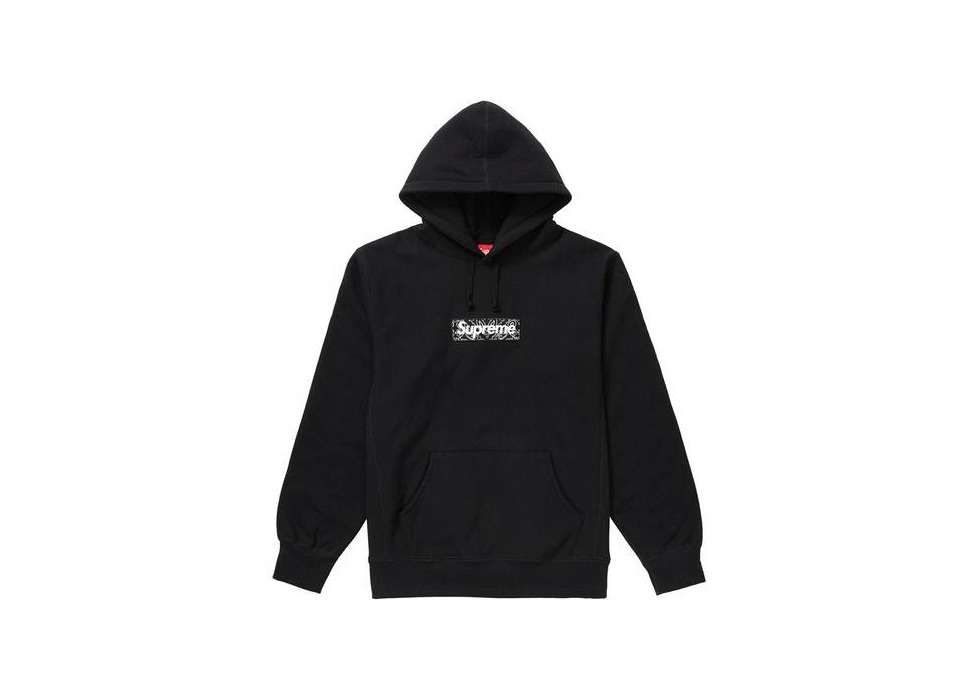 Social Supreme Bandana Box Logo Hooded Sweatshirt Black

