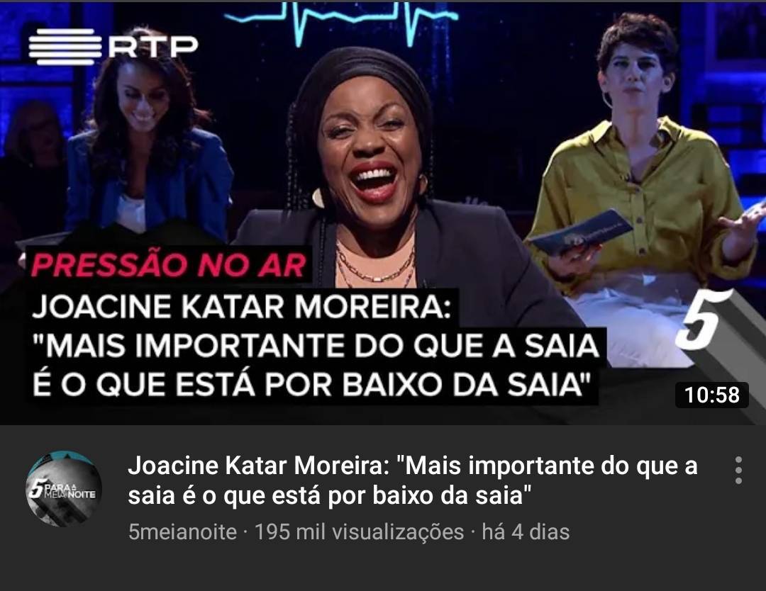 Moda Joacine Katar Moreira no 5 para a Meia-Noite