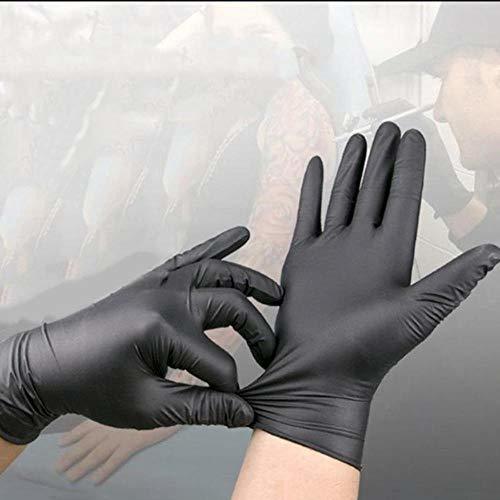 Product PONNMQ 100pcs Durable Black Nitrile Glove Sterile Healthy Nitrile Rubber Non-Toxic Disposable