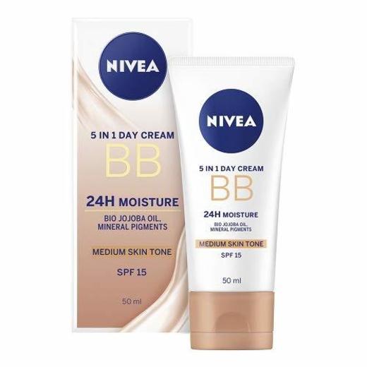 NIVEA Diarios Esenciales BB Cream 5-en-1 Beautifying Crema hidratante con SPF 10