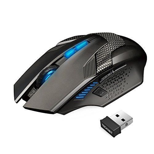 TECKNET Ratón Gaming Inalámbrico 2.4G Ratón Óptico Gaming Mouse Profesional para Gaming