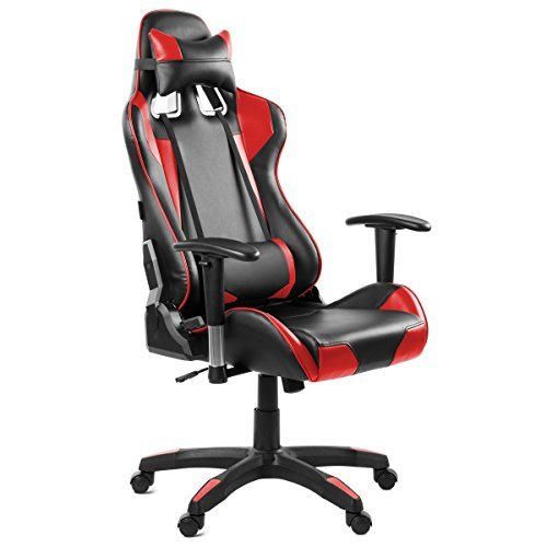 Mc Haus ROJA Silla Gaming de Escritorio y Oficina con Respaldo Reclinable