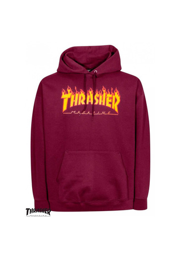 Sweat Thrasher flame logo burgundy