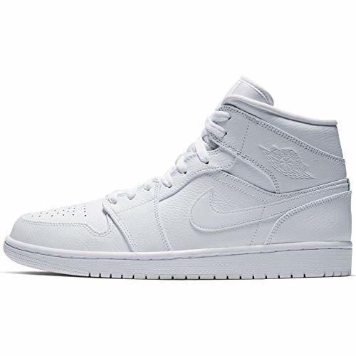 Nike Air Jordan 1 Mid, Zapatos de Baloncesto para Hombre, Blanco